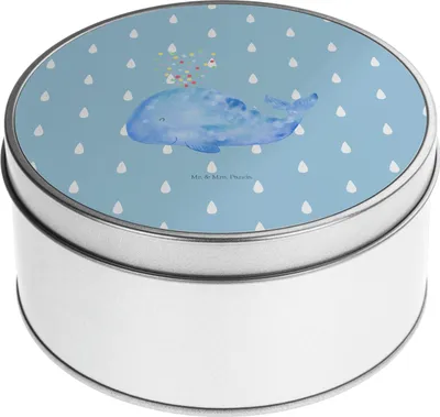 Produktbild von Mr. & Mrs. Panda Erinnerungsbox Wal Konfetti - Blau Pastell - Geschenk, keksdosen, plätzchendosen, Geburtstag, Aufbewahrungsdose, Urlaub, Abnehmen, Wale, Keksdose