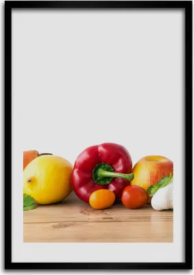 Produktbild von Bild - Bilderrahmen - Foto - 70 cm x 100 cm - MDF - Rahmen - Wandkunst - Obst und Gemüse