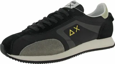 Produktbild von Damen Sneaker schwarz Größe 40 mit Schnürung, Obermaterial Leder/Textil, flacher Absatz 2,5 cm