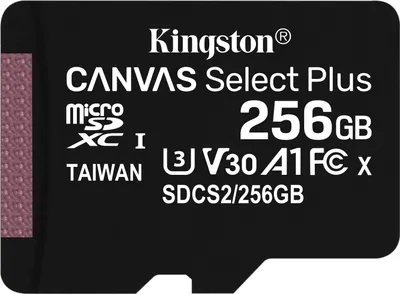 Obrázek produktu pro Kingston 256GB microSDXC Canvas Select Plus A1 CL10 100MB/s s adaptérem