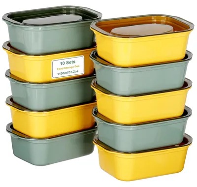 Produktbild von VINATO Frischhaltedosen mit Deckel 10er Set – 1100ml Gefrierdosen aus BPA-freiem PP, stapelbare Vorratsdosen mit Deckel, mikrowellen- & gefrierschrankgeeignet,12 Etiketten
