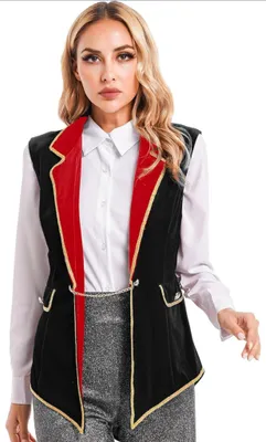 Immagine prodotto di Giacca blazer da donna taglia S - giacca corta per cosplay, circo, showman - costume per Halloween, festa in maschera, carnevale e festa a tema