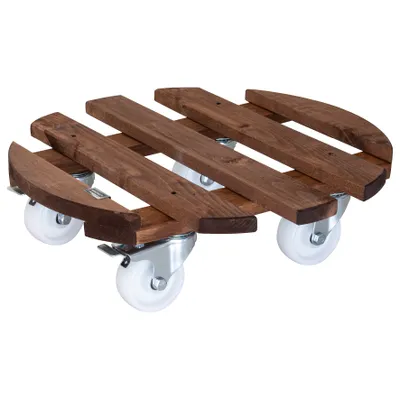 Produktbild von WAGNER Pflanzenroller GIGANT BIG Ø 45 x 13 cm, außen & innen, Buchenholz, braun, Bremsen, Tragkraft 250 kg, EU Ware - 20087101