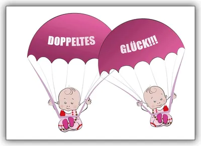 Produktbild von Süße Zwillings Babykarte zur Geburt von Zwillings Mädchen