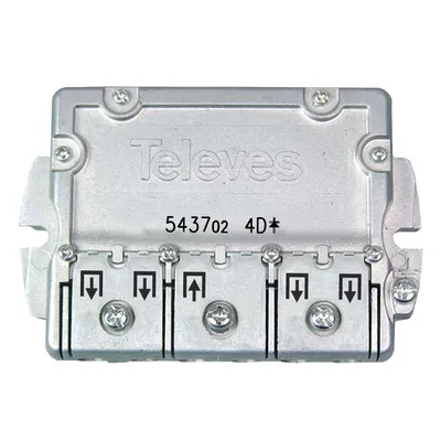 Produktbild von Televes 543702, Kabelsplitter, 5 - 2400 MHz, Edelstahl, 9 dB, 1 Stück(e), Sichtverpackung