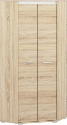 Produktbild von Marmex Möbel Avo04 hoher Eckschrank, Eckkleiderschrank mit Einlegeböden und Kleiderstangen, zweitüriger Eckschrank 82x200x82, Sonoma, für Schlafzimmer