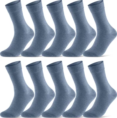 Produktbild von 10 Paar Socken Herren & Damen Socken mit Komfortbund Business Socken Baumwolle (Basicline) - 70201T Jeans 39-42