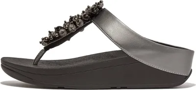 Produktbild von FitFlop Fino Toe Post Pewter Black Größe EU 42