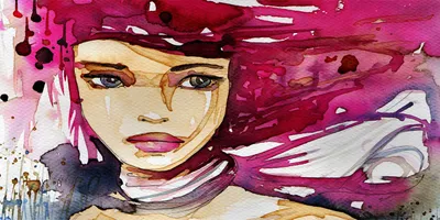 Produktbild von Tulup® Glas-Bild - 100x50 -Wandkunst - Wandbild hinter gehärtetem Sicherheitsglas  - Kunst: modern & klassisch - Abstrakte Frau - Rosa