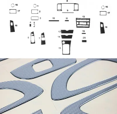 Immagine prodotto di Decorazione interna abitacolo per Toyota Corolla 2006-2013 Carbon Optic 20pcs