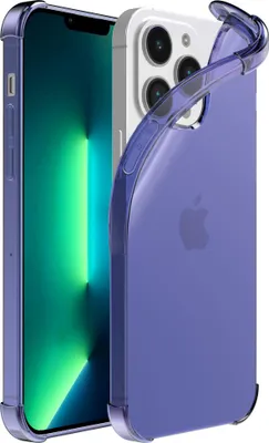 Image de Smartphonica iPhone 13 Pro transparent
  housse en silicone antichoc avec bumper - bleu foncé