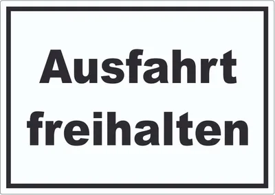 Produktbild von Ausfahrt freihalten Schild schwarz-weiß A3 Rückseite selbstklebend