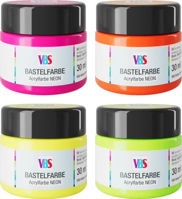 Produktbild von VBS Neon Bastelfarben Set 4x30ml