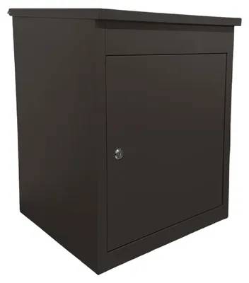 Produktbild von Relaxdays Paketbox, 4 Schlüssel, HxBxT: 56 x 45,5 x 44 cm, Eisen, für Boden- & Wandmontage, Paketbriefkasten, schwarz