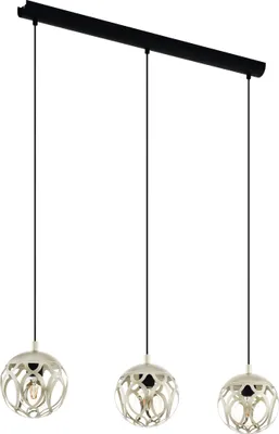Produktbild von EGLO Pendelleuchte Mirtazza, Hängelampe Vintage, Landhausstil, Hängeleuchte in Champagner und Schwarz, Esstischlampe, Wohnzimmerlampe, E27, 88 cm