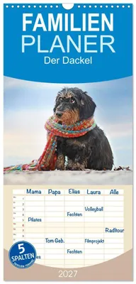 Produktbild von Familienplaner 2027 - Der Dackel mit 5 Spalten (Wandkalender, 21 x 45 cm) CALVENDO