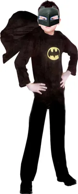 Produktbild von Classic Batman Kostüm-Set, schwarz mit LED-Maske, 5-7 Jahre, 110-120 cm
