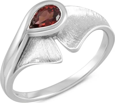 Produktbild von F Ring 925/- Sterling Silber weiß 060 (19,1) Granat rot 360272237R-2