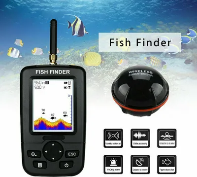 Produktbild von 100M Kabellos Angeln LCD Fischfinder Smart Tragbarer Tiefenalarm Drahtloser Sonarsensor