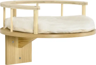 Produktbild von Pawhut Nástenný pelech pre mačky PawHut - 34 x 10,5 cm - dub + krémová biela