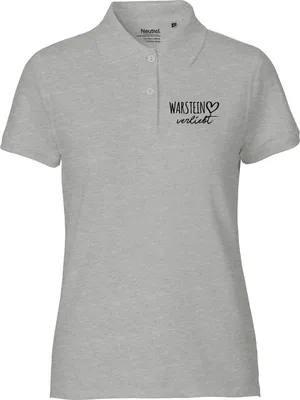 Produktbild von Huuraa Damen Polo Shirt Warstein verliebt XL Sport Grey Bio Baumwolle Fairtrade Poloshirt Geschenkidee