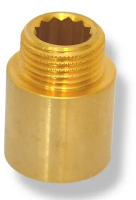 Produktbild von Hahnverlängerung Gewindefitting Anschluss Verlängerung Messing Fitting 1/2" 25 mm