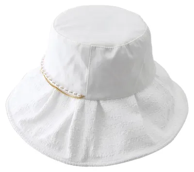 Obrázek produktu pro Obvod klobouku 56–58 cm, klobouk typu „Perlenfischer“, dámský, na jaro a léto, ležérní ochrana před sluncem, sluneční klobouk, klobouk s širokou krempou