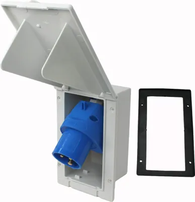 Zdjęcie produktu dla CEE gniazdo zewnętrzne gniazdo do zabudowy gniazdo zasilania IP44 przyczepa kempingowa przyczepa kempingowa 220V - 240V jasnoszary prostokątny