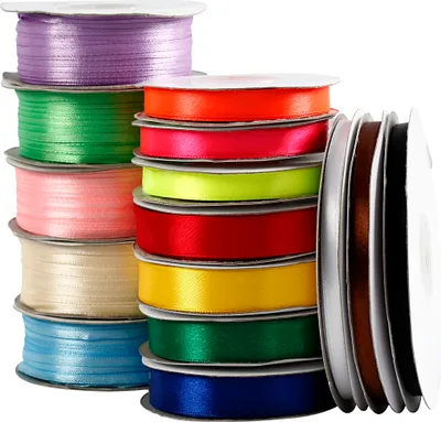Produktbild von Satinband Sortiment, versch. farbig, 15 Rollen