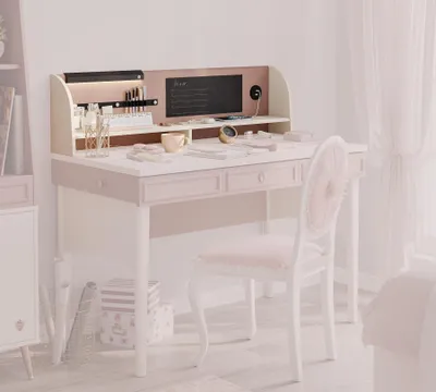 Produktbild von ELEGANCE Aufsatz MDF 117x32x19 cm mit USB-Dose (Typ A+C), mobiler LED-Lampe und Kreidetafel