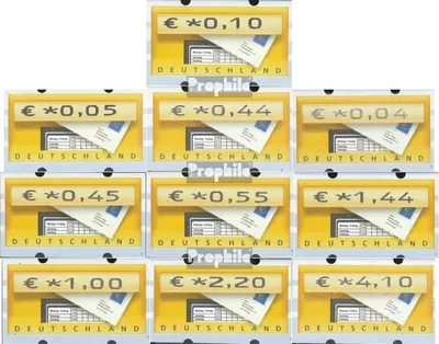 Produktbild von Briefmarken BRD (BR.Deutschland) 2002 Mi ATM5, Satz 5 (0,04,0,05, 0,10,0,44,0,45,0,55,1,00,1,44,2,20,4,10) gestempelt Automatenmarke
