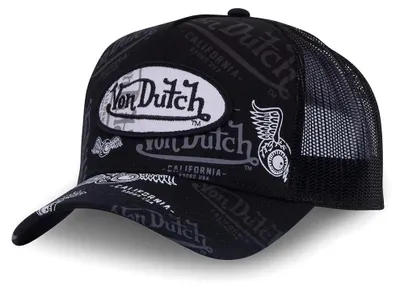 Produktbild von Von Dutch Originals Trucker Cap - Allover GRAFITTI Logo Patch Black