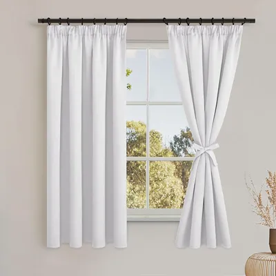 Obrázok produktu pre Zatemňovacie závesy 140x175 cm, 2 kusy, sivá biela, riasiaca páska, do spálne