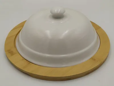 Image de assiette avec couvercle + soucoupe bambou 20x8 | XY0996