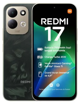 Image de Xiaomi Redmi 17 4G, smartphone vert – 4 Go de RAM, 256 Go de stockage, batterie 7 500 mAh, LTE/4G, IP64, verre Gorilla Glass 7i