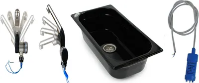 Image de Evier 325x176x100 + robinet pompe immergée camping évier lavabo T4/5/6