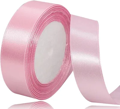 Productafbeelding van Satijnen lint roze 25 mm - 22 meter decoratief cadeaulint - Breed lint - Stoffen lint voor bruiloft