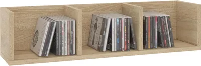 Produktbild von CD DVD Regal STARS Wandregal Hängeregal mit 3 Ablagefächern in Sonoma Eiche, Dekorationsregal