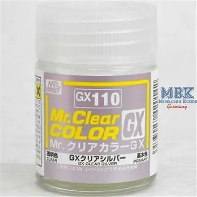 Produktbild von Mr Hobby - Gunze GX-110 - Mr. Color GX (18 ml) Clear Silver - Neu
