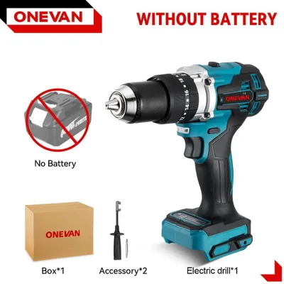 Immagine prodotto di Trapano avvitatore - Trapano avvitatore a percussione a batteria - Motore brushless - 18 V - 650 Nm - 1500 W - Senza batteria - Nero