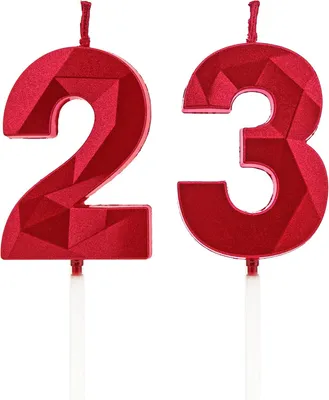 Obrázok produktu pre Číslo 23, červené sviečky na tortu