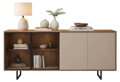 Produktbild von Rivarone - Sideboard, 200x40x87h cm Beige, 3 Regale