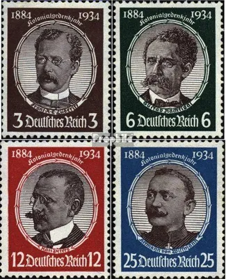 Produktbild von Briefmarken Deutsches Reich 1934 Mi 540-543 (kompl.Ausg.) postfrisch Kolonialfeier/Deutsche Kolonialforscher
