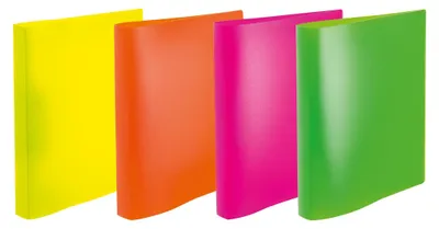Image de Classeur à anneaux Herma PP 2D-Ring A4 25 mm largeur de dos néon assortiment de 12 pièces