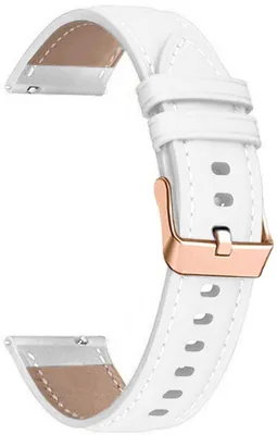Produktbild von Jumada's - Lederarmband - passend für Garmin Venu 2s / Venu 3s / Vivoactive 4s / Forerunner 255s / 265s - Huawei Watch GT 5 Pro - 42mm / GT 5 / GT 4 - 41mm - Weiß