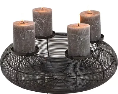 Produktbild von Adventskranz aus Metall Schwarz 38 cm