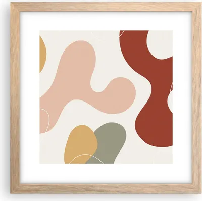 Produktbild von Gerahmtes Poster - Rahmen in heller Eiche - Abstraktion Flecken Modern - 30x30 cm - Wand Bild - Wanddeko - Wandbilder - Kunstposter - Wandposter - Bilderrahmen - Bilder - Kunstdruck - P2NAC30x30-4439