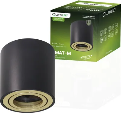 Produktbild von LUMILED Aufbauleuchte Aufbauspot Aufbaustrahler Aufbauleuchte Aufputz GU10 LED Deckenspot Downlight schwenkbar Deckenlampe Rund Gold Schwarz 84 mm