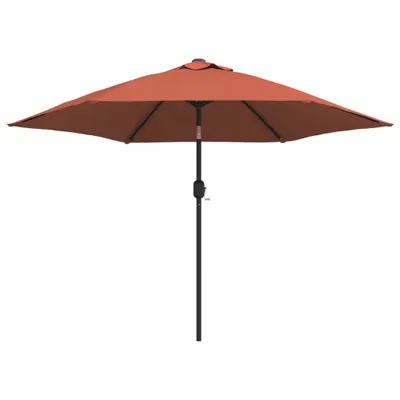 Produktbild von vidaXL Sonnenschirm mit LED-Beleuchtung Stahl-Mast 300 cm Terrakotta