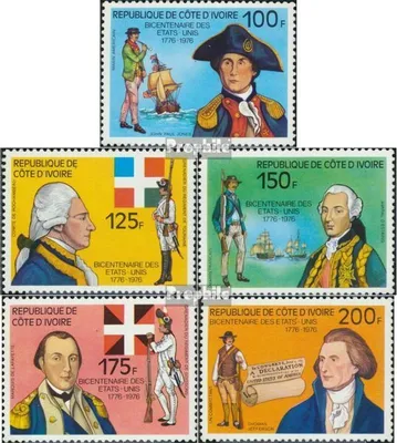 Produktbild von Briefmarken Elfenbeinküste 1976 Mi 497-501 (kompl.Ausg.) postfrisch Unabhängigkeit der USA
